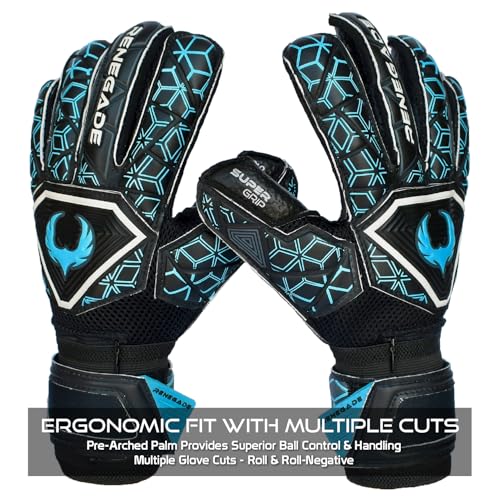Image of Renegade GK R- GK Triton Specter Roll Cut (Size 8) Adult & Youth Goalie Gloves with Pro Finger Saves - Improve Ball Blocking - Soccer Goal Keeper Equipment - Mens, Womens, Junior, Kid - Not Gloves