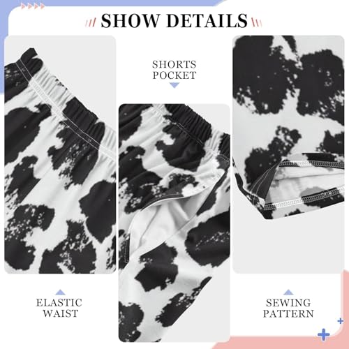 Boys' Pants Leopard Animal Skin Black White Long Bottoms Jogger Pants Elastic Waist Trousers with Pockets S-XL4