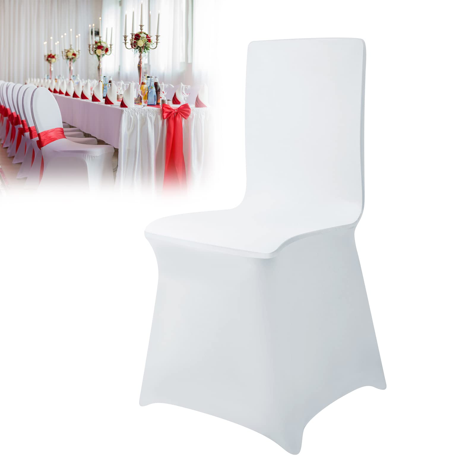 YRHome Housses de Chaise Extensible Facile à Nettoyer, Couverture de Chaise Universelle pour Décoration de Fête d'anniversaire, Protecteur de Chaise pour Décor Mariage Hôtel Restaurant - 100 Pièces