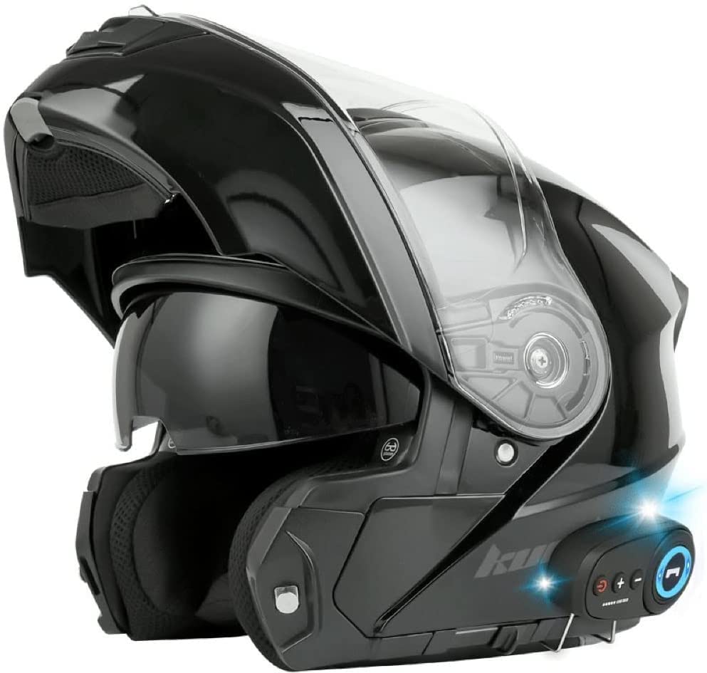 Casque moto Bluetooth réduction du bruit active et double visière solaire pour long trajet
