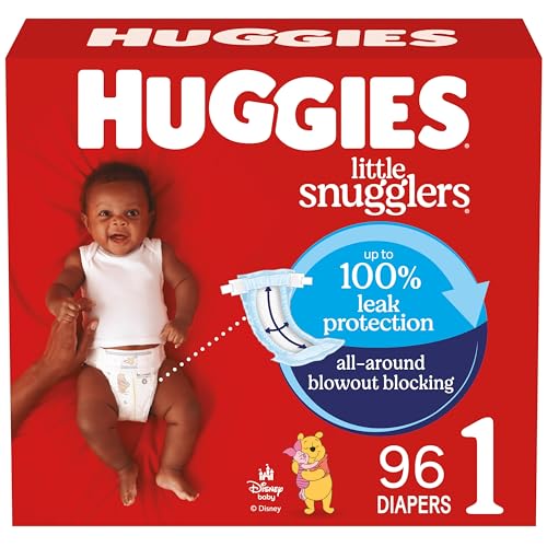 Image of Huggies Size 1 Diapers, Little Snugglers Baby Diapers, Size 1 (8-14 lbs), 96 Count, Packaging May Vary