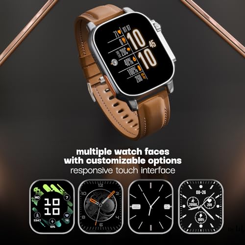 Image of Vibez by Lifelong Premium Luxury Smart Watch for Men - 60 Day Battery 950mAH - 2.02 Ultra HD Display & 900 NITS Men's Smartwatch - Stainless Steel Dial & BT Calling (Pacific,Brown)