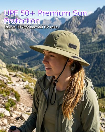 Image of Zylioo XXL XL Waterproof Sun Hat for Big Heads Men Women, Wide Brim Boonie Hat, Large Head Outdoor Rain Hat Safari