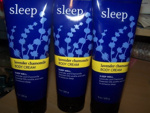 Lot of 3 Bath & Body Works Aromatherapy Sleep Lavender Chamomile Body Cream 8 Oz Each (Lavender Chamomile)