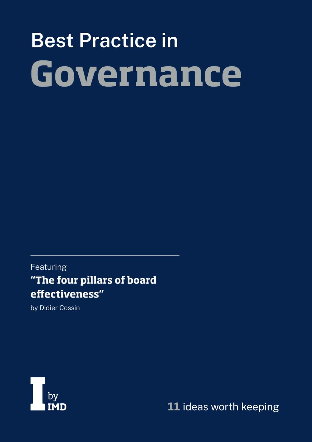 I by IMD's Best Practice in Governance