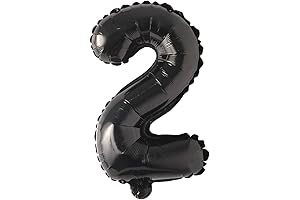 16" Black Number 2 Balloons