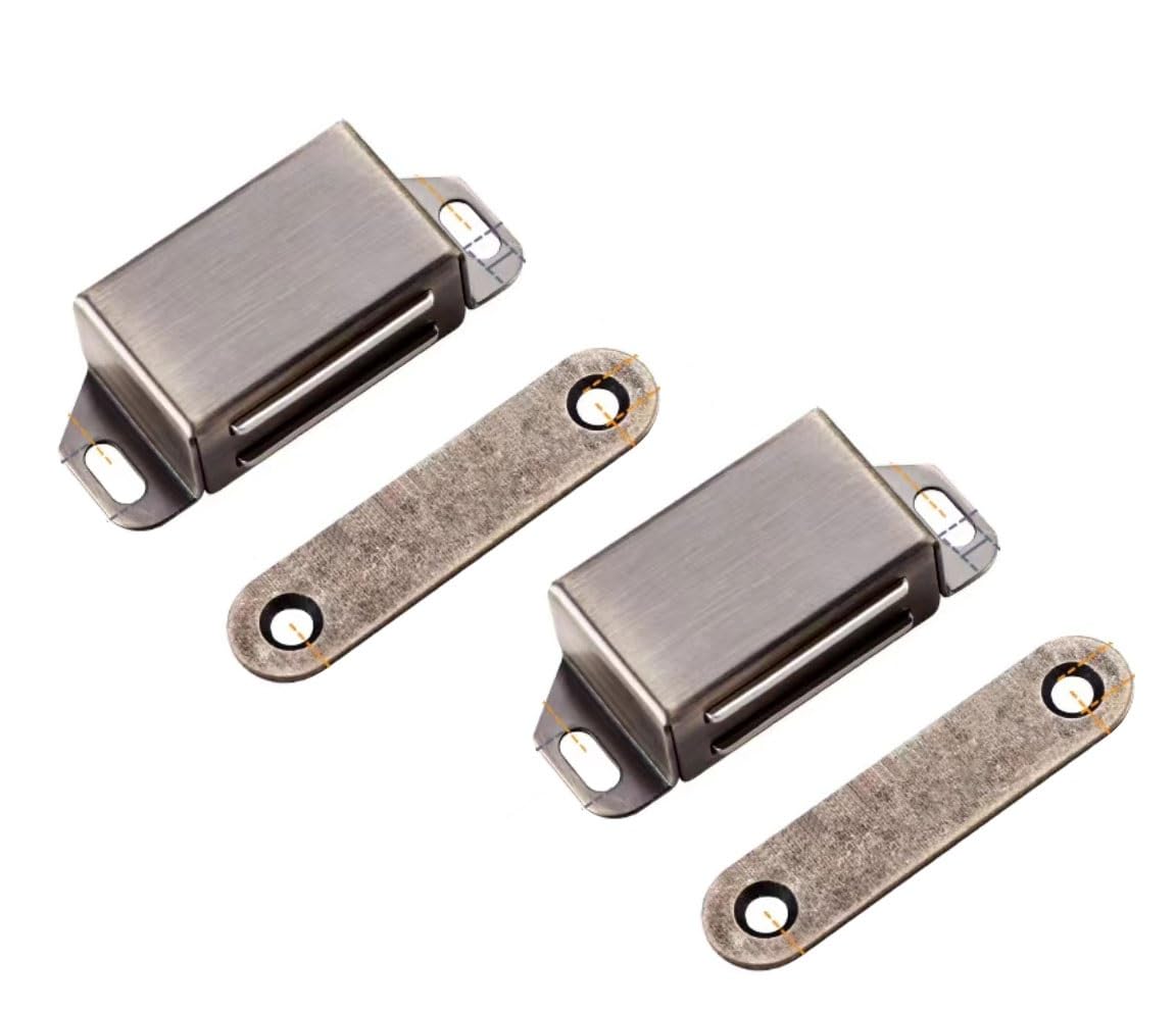 Door Catch, Push Opener,Cupboard Latch,2 Pack Magnetic Catches Latches,Cabinet Magnets RV for Wardrobe Room Kitchen (Color : A, Size L)(A,M)