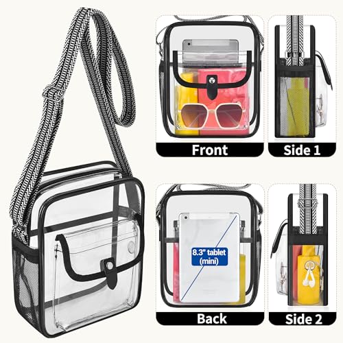 Image of SPODEARS Clear Crossbody Bag for Stadium, Concert, Festival & More - Adjustable Shoulder Strap & Bottle Holder