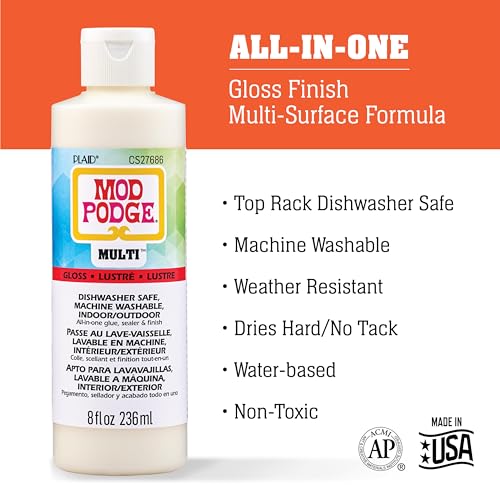 Image of Mod Podge Gloss Multi-Surface All-in-One Glue, Sealer, and Finish, Perfect for Indoor and Outdoor Arts and Crafts Projects, CS27686