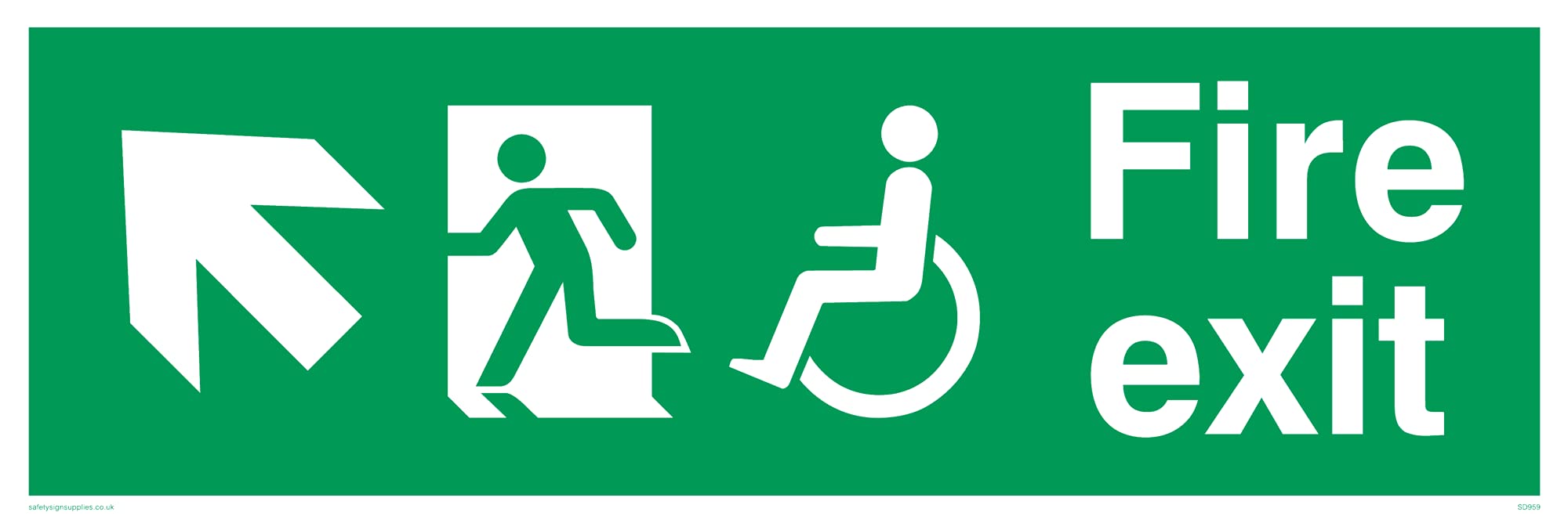 Pack of five - Fire ExitDisability Safety Sign - 300x100mm - L31