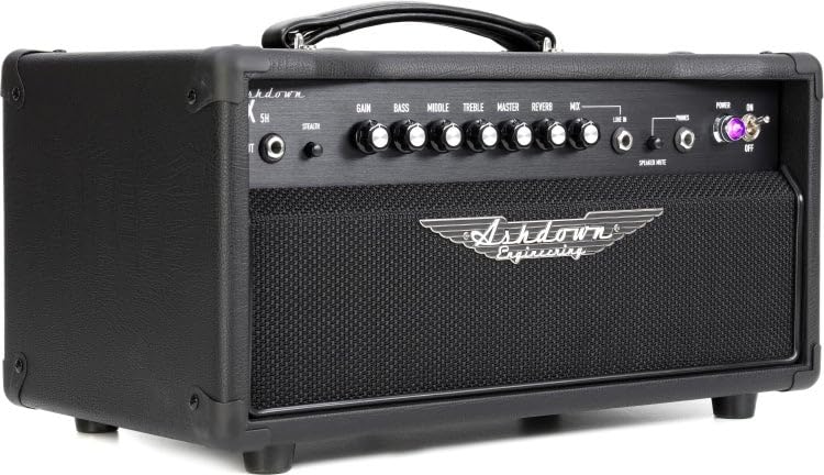 ASHDOWN - SX-5H, Testata Valvolare Chitarra 5 W, Valvole ECC83 & EL84, Riverbero Digitale & Loop Effetti, Uscita DI Simulatore Cassa, Speaker Out 16/8 Ohm