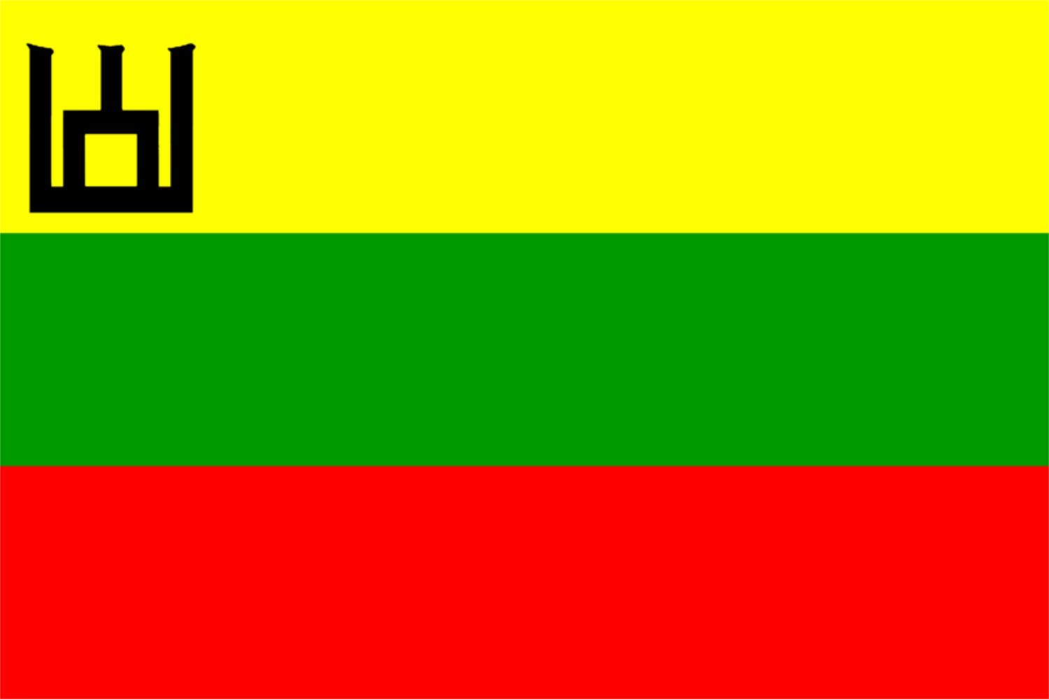 Drapeau Lituanie avec Colonnes de Gediminas grand format pour mât extérieur
