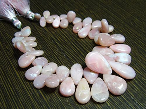 Opale rose du Pérou en briolette lisse pour concevoir un bijou chargé d'émotion