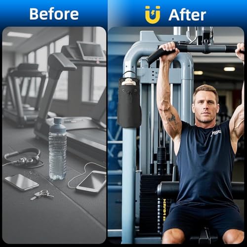 Image of Magnetic Gym Bag | Water Bottle Holder Bag | Unisex Compact Sports Pouch | Magnetic Bottle Bag | Sling Bag | Magnet Water Bottle Holder | Magnetic Sport Bag for Men and Women- (Gym Bag)