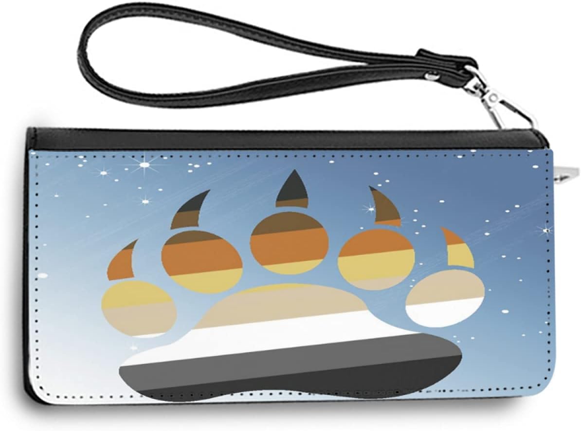 Wallets for Women,Gay Bear Pride Paw,Genuine Leather Credit Card Holder with RFID Blocking Large Capacity Wristlet Coin Purse