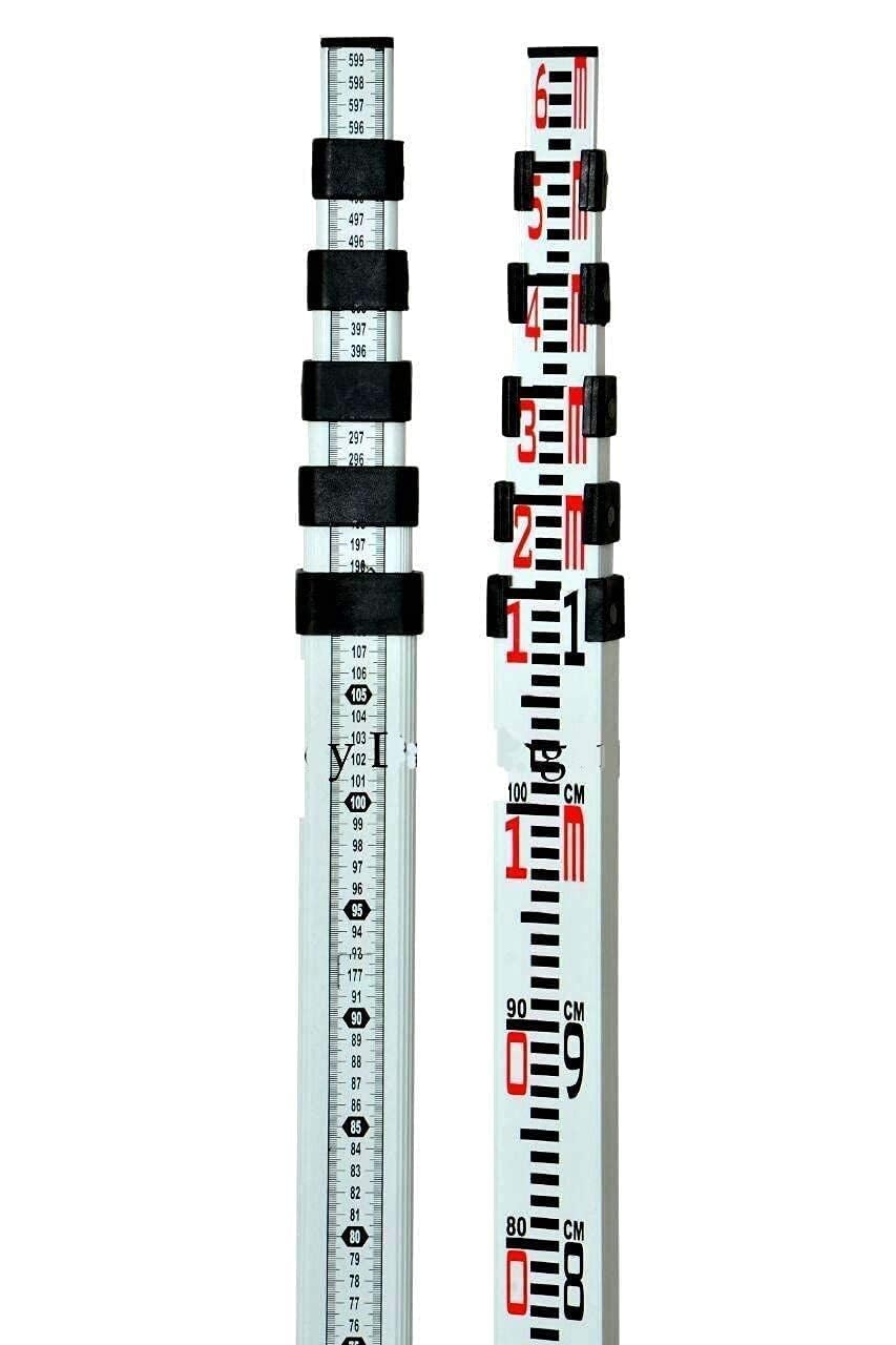 Leveling Staff 6 Meter, 5 Section Folding Staff for Auto Level | Lightweight Aluminium Levelling Instrument with Free Canvas Cover | Surveying Measuring Rod for Construction, Civil Engineering-picture-29