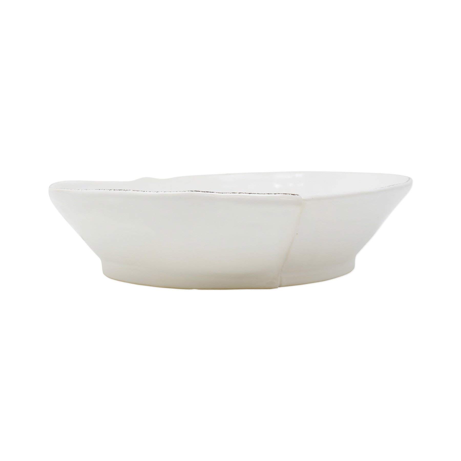 VietriLastra White Medium Shallow Serving Bowl - Handmade Italian Stoneware Dish