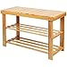 Panca portascarpe Scarpiera in bambù con 3 ripiani Scarpiera da Ingresso Scarpiera Organizer Salvaspazio per Ingresso, corridoio, Bagno, Soggiorno 70x28,5x45cm (Naturale)