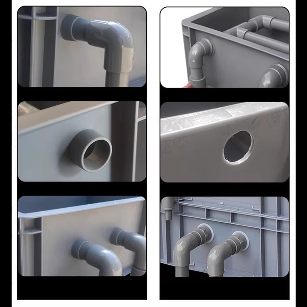 Caja De Filtro para Acuario, Caja De Goteo Externa con Cascada para Peceras Y Estanques, Filtración, Purificación Y Oxigenación Multietapa, No Incluye Bomba Ni Material Gray 30x20x30cm