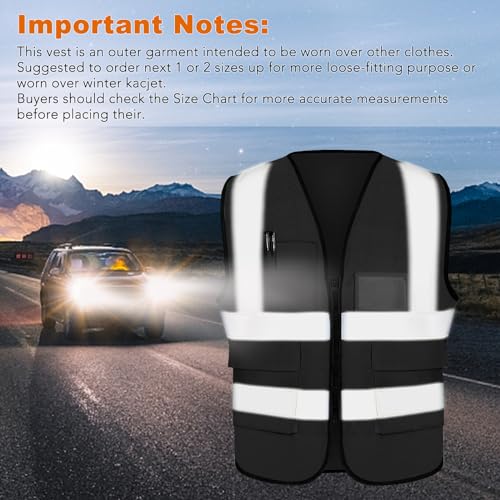 Image of XPCARE Reflective Safety Vests For Women Men, High Visibility Security Vest Pockets and Zipper Front Construction Work Vest