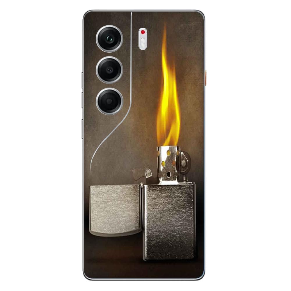 GADGETS WRAP Printed Vinyl Skin Sticker Decal for Tecno Camon 40 - Zippo Lighter Lit Multicolor-image-14