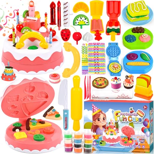 BBLTIFF 51 Piezas Juego de Plastilina, Herramientas Plastilina para Niños Contiene 12 Plastilina y Máquina de Arcilla para Pasteles, Plastilina Moldes, Juego Plastilina para Niños de 3 a 12 Años