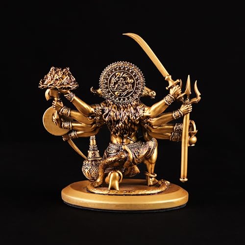 Image of Artarium Resin Gold Panchmukhi Hanuman Murti Bajrangbali Murti Statue Anjaneya Pavan Putra Sankat Mochan Bhagwan for Home Decor Protection (Sitting Panchmukhi Hanuman 6 Inch)
