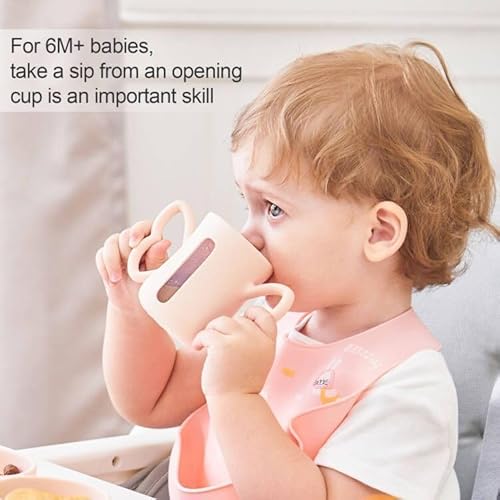 Dommy Silicone Baby Sippy Cup With Spill Proof Straw&Lid | Baby Sippy Cup For 6-12Months | Transition Bottles For 1Year Old Toddler For Milk/Juice/Puree thumb #8