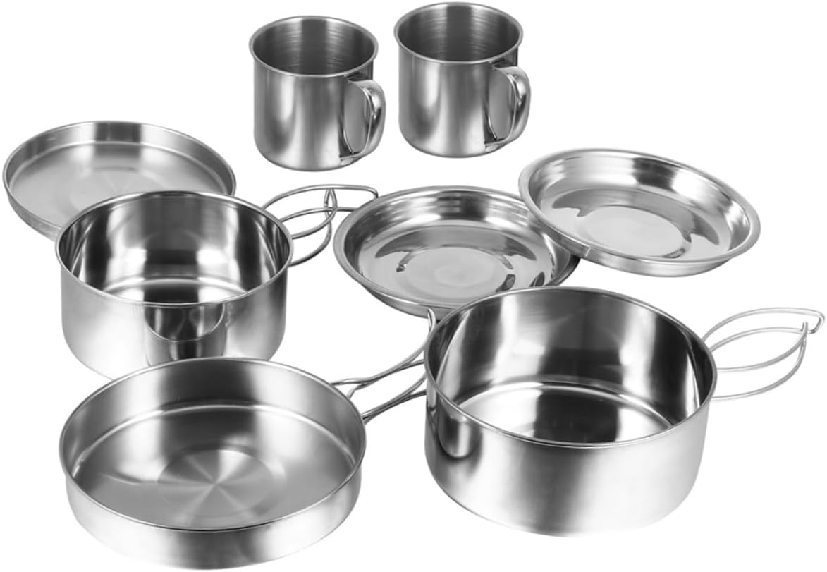 Lightweight Camping Cookware Portable Cookware Kit Stainless Steel for Backpacking Food