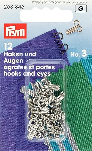 Prym Hooks and Eyes Brass 3 Silver col