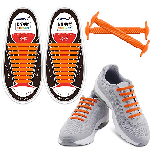 HOMAR No Tie Shoelaces for Kids and Adults Stretch Silicone Elastic No Tie Shoe Laces