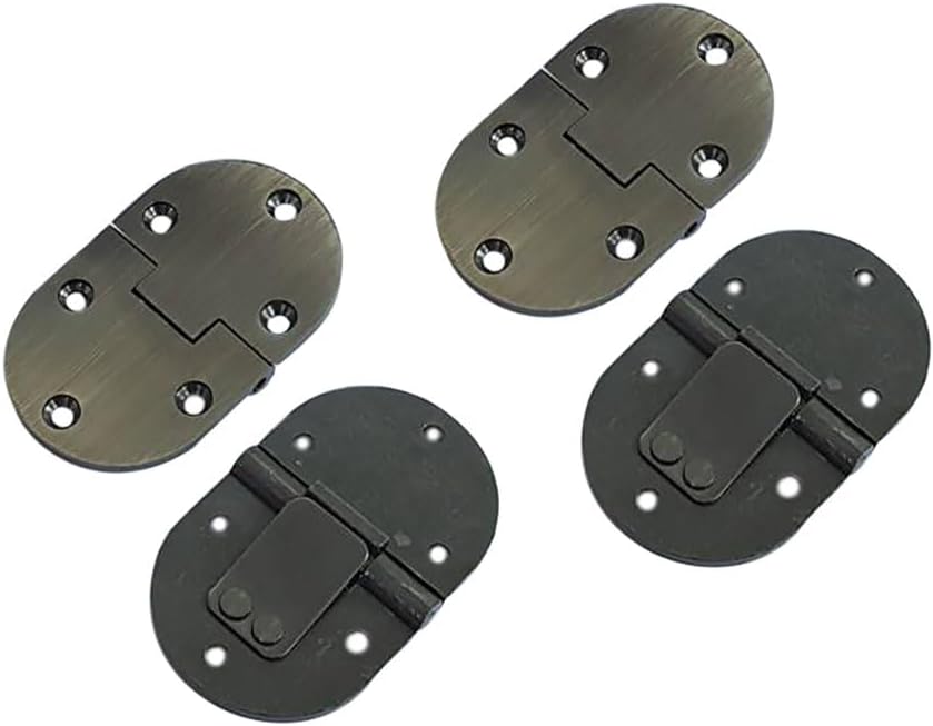 QCAA Solid Brass Butler Tray, Folding Table Hinge, 2-1/2" x 1-1/2" x 3.0 mm, Matte Black, 2 Pack, Made in Taiwan