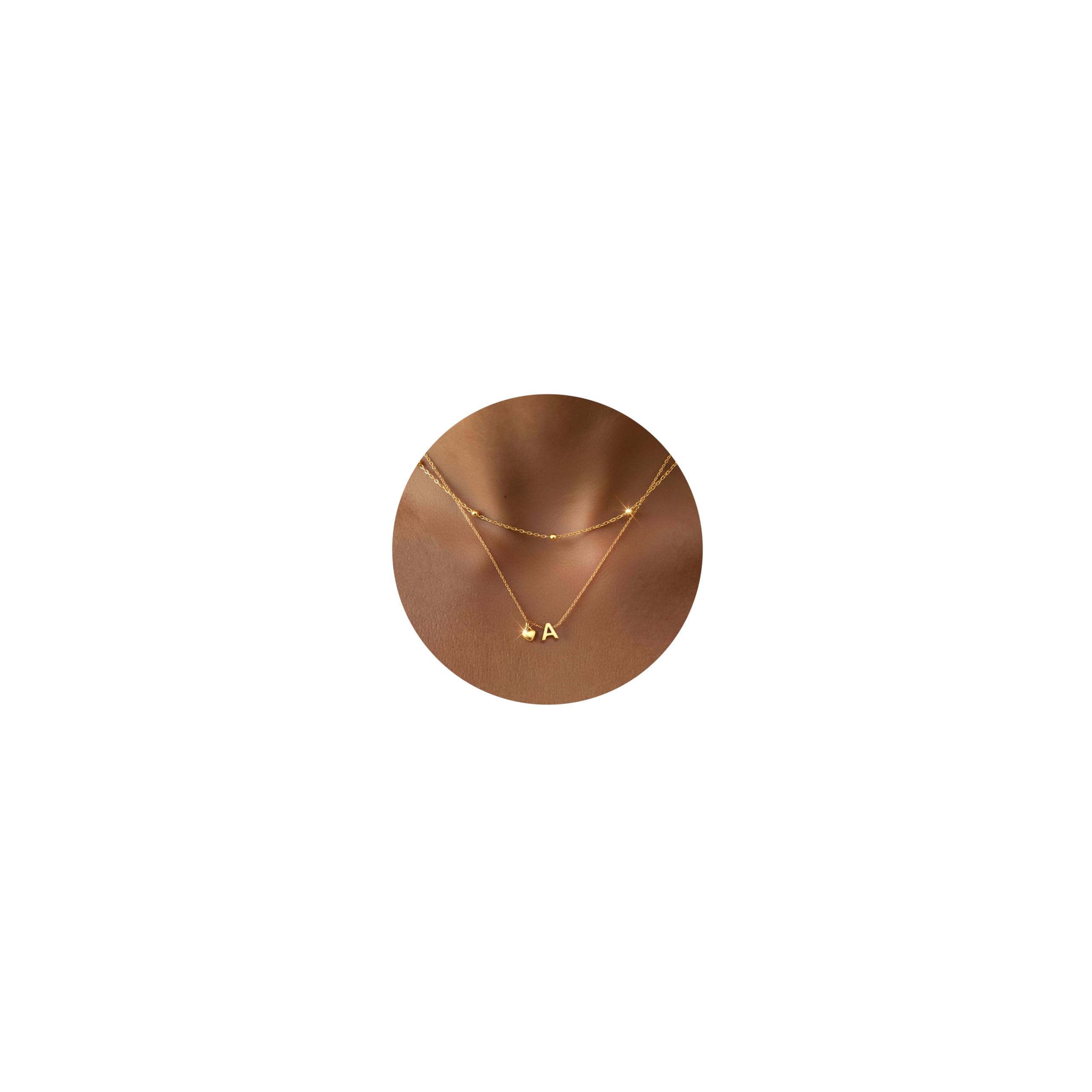 LOLIAS Damen Mädchen - Gold Herz Kette mit Buchstaben Namen