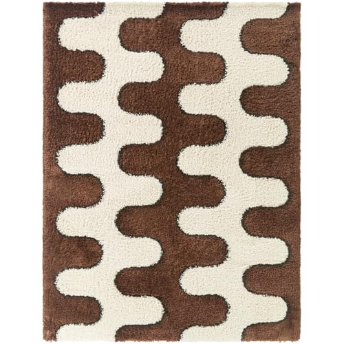 Balta Rugs Squiggle Shag 5' 3" x 7' Rust Area Rug