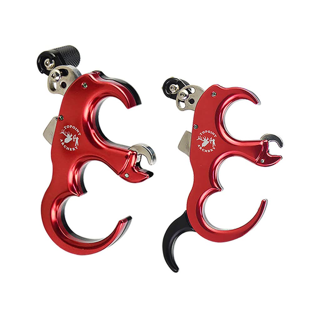 tir à l'arc Release Aids Fermeture Automatique Décocheur Pince Alliage d'aluminium 3 Doigts 4 Doigts Remplaçable pour Accessoire d'arc à poulies