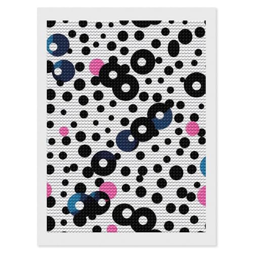 Peinture diamant anti stress pois blancs activité manuelle maison