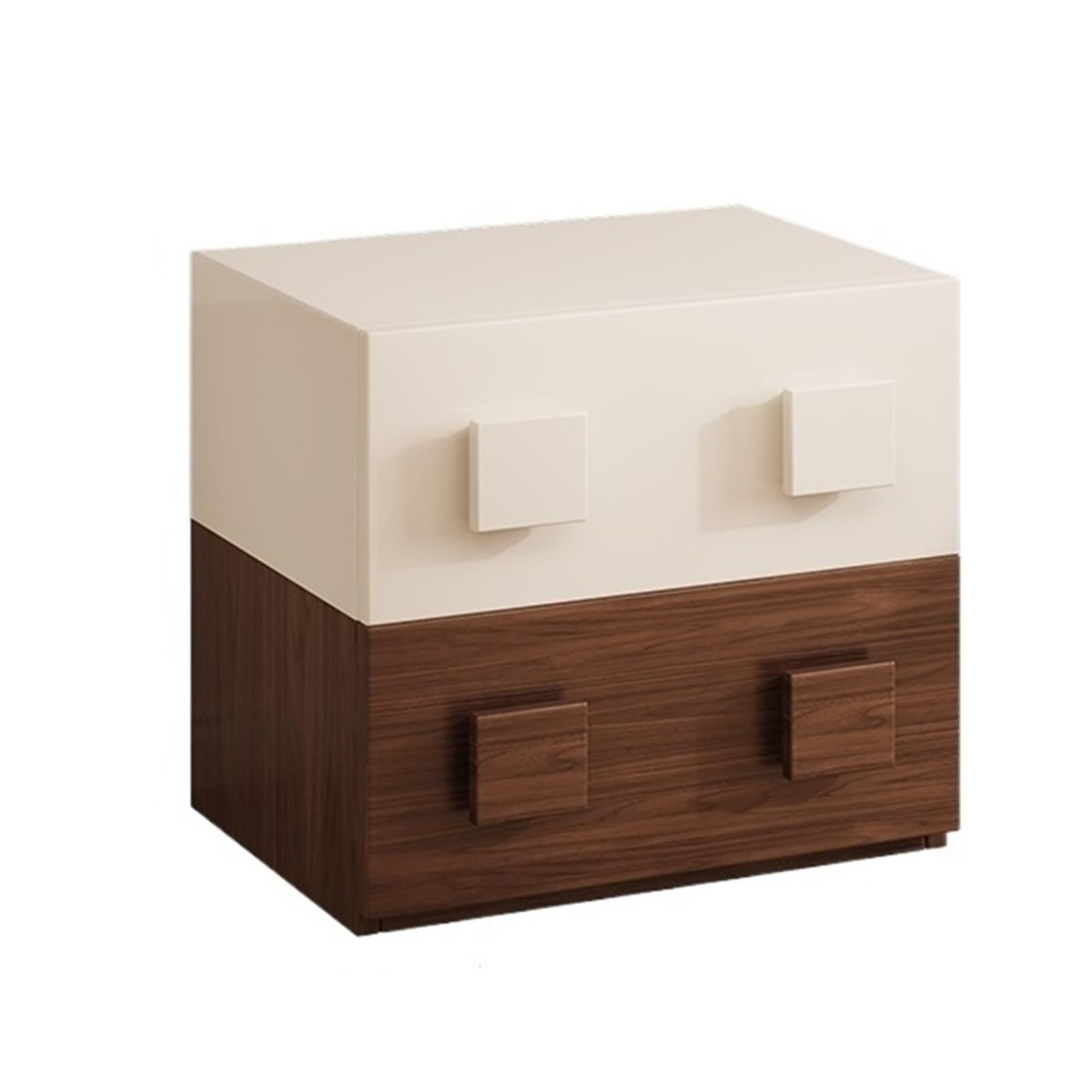 HLHLOP777 Nightstand Two-tone Steel Nightstand With Two Drawers Is Perfect For The Bedroom Bedroom Furniture