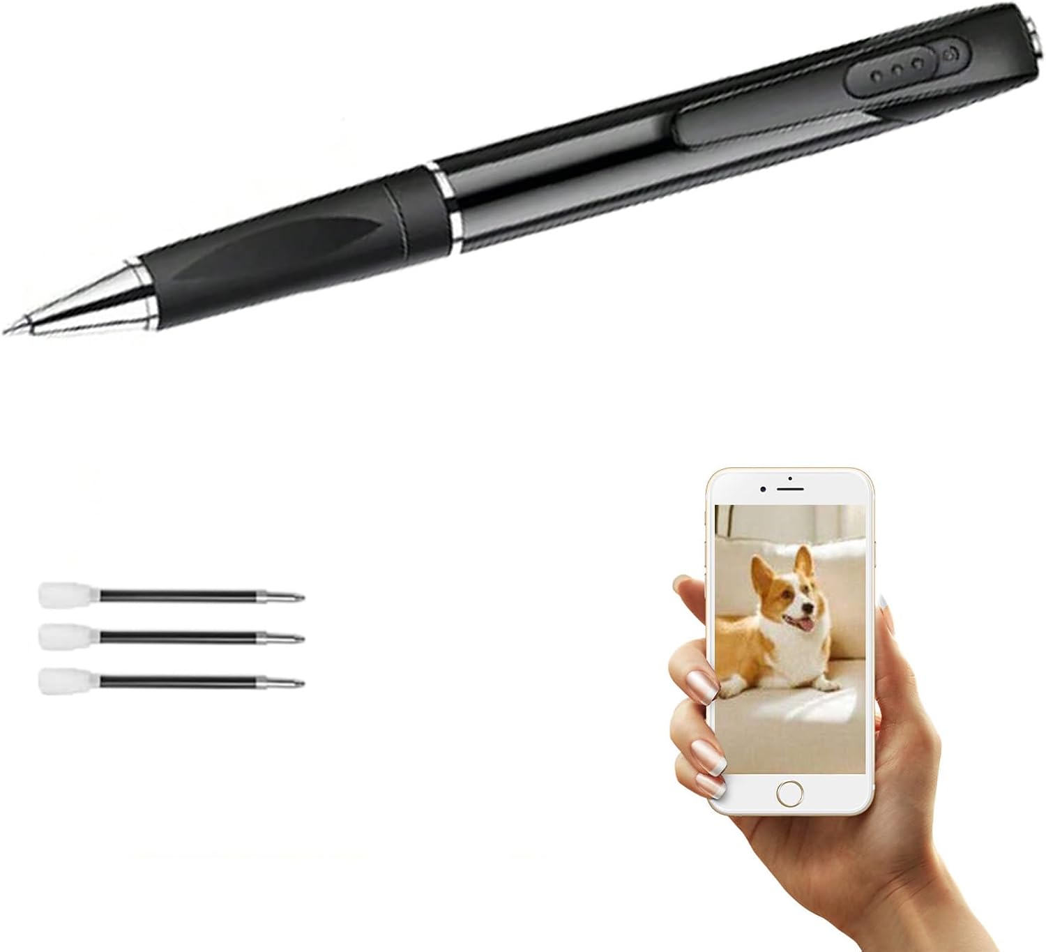InCliick Mini Cam Portable Camera Pen D7W with included accessories
