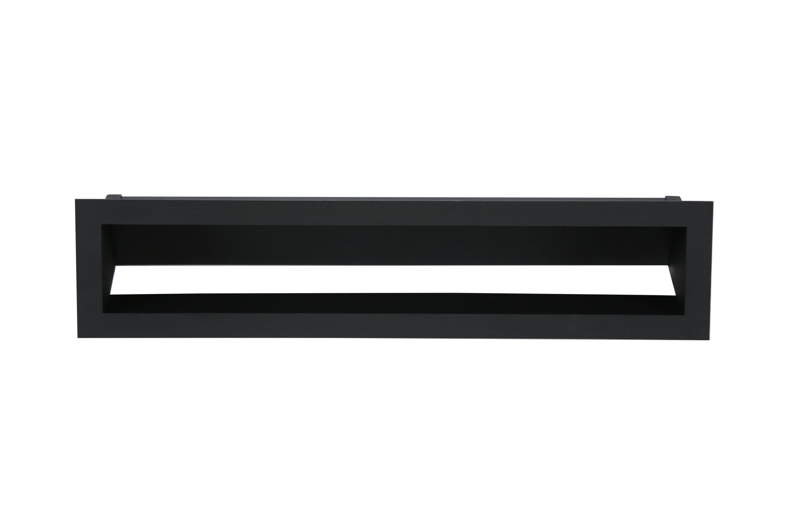 Griglia di Aerazione Lineare 40 x 9 cm in Acciaio Nero RAL 9005 – Griglia di Ventilazione Rettangolare per Camino Stufa e Parete, Bocchetta Aria in Acciaio Verniciato a Polvere.