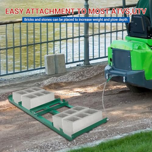 GarveeLife 48" Çim Tesviye Tırmığı ve Sürüş Yolu Sürükle Tırmığı - 4FT Güçlendirilmiş Zincirli Ağır Hizmet Tipi Çekme Aleti - ATV, UTV, Traktör, Biçme Makinesi için - Çakıl, Toprak, Avlu ve Peyzaj