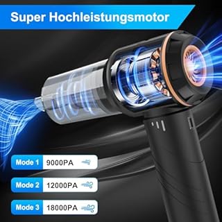 Fwiull Aspirapolvere per auto, 18000PA Aspirapolvere Portatile, 200000 U/min & Regolazione a 3 Velocità Aspirapolvere Portatile Senza Fili, Aspirapolvere per Auto pieghevole per Ufficio, Auto, Cucina