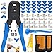 TAIWAIN RJ45 Network Cable Crimp Repair Maintenance Cutter Tool Kit Set CAT5e CAT6, Cable Tester Crimper Crimping Stripper Cutter Tool Kit, LAN Cable Crimp Pliers Repair Tools (Blue)
