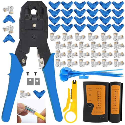Kit de réparation câble réseau RJ45 RJ11 avec testeur et pince à dénuder Cat5e Cat6 TAIWAIN