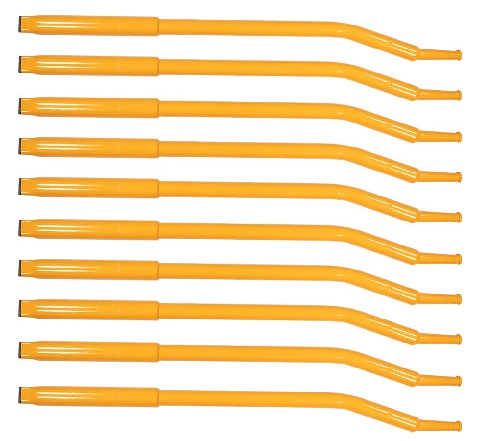 (10 Pack) 34" Combination Winch Bar for Flatbed Trailer - Yellow Coated Steel Flatbed Winch Bar with Non-Slip Handle &amp; Slip Resistant Tip for Secure Operation