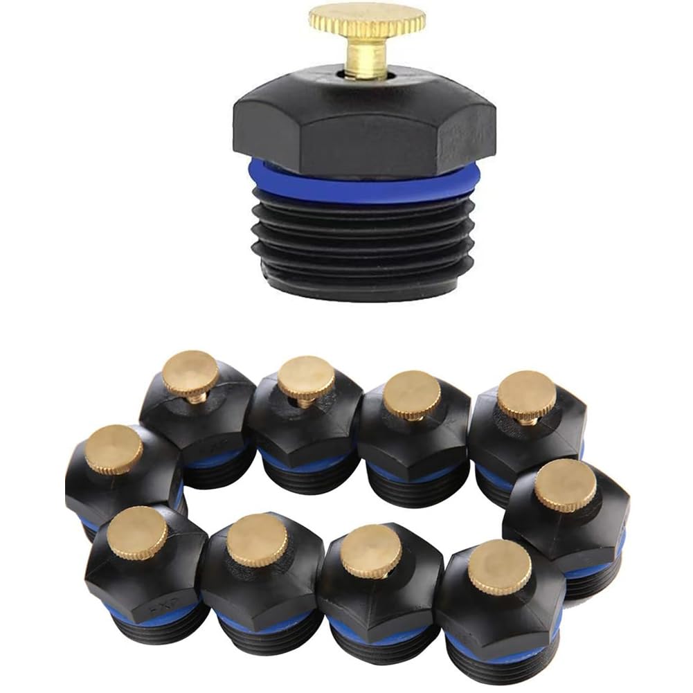 MGNSJGYXN 360 rotating garden misting nozzles 1 2 adjustable garden lawn water spray mister nozzle watering nozzle brass table top adjustable mist spray head 50pcs