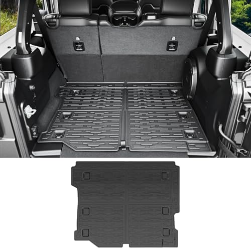 Qyebbk Trunk Mat for 2018-2025 Jeep Wrangler JL Unlimited 4X4 4 Door Rear Cargo Mat All Weather TPE Protector Trunk Liner Accessories for JL/JLU Gas Type (Not for 4XE)