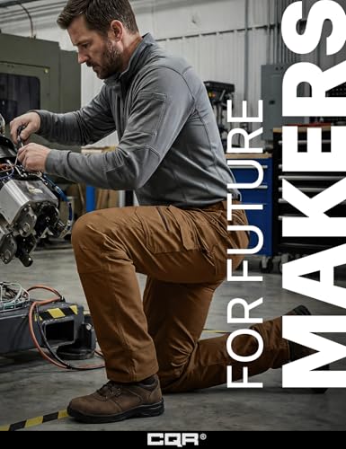 Image of CQR Men's Quick Dry Work Pants, Water Resistant Outdoor Tactical Pants, Lightweight Stretch Cargo Hiking Pants