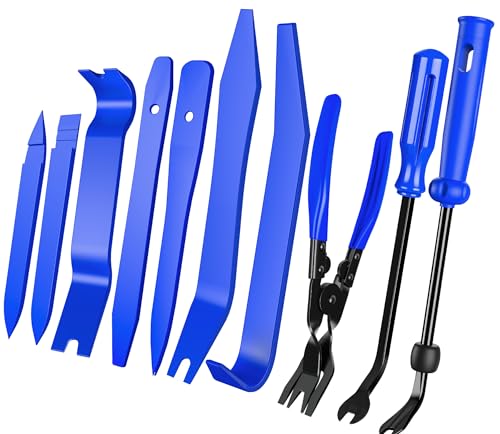 Image of 10Pcs Car Trim Removal Tool Kit Non-Scratch Pry Tool Auto Clip Pliers-Blue