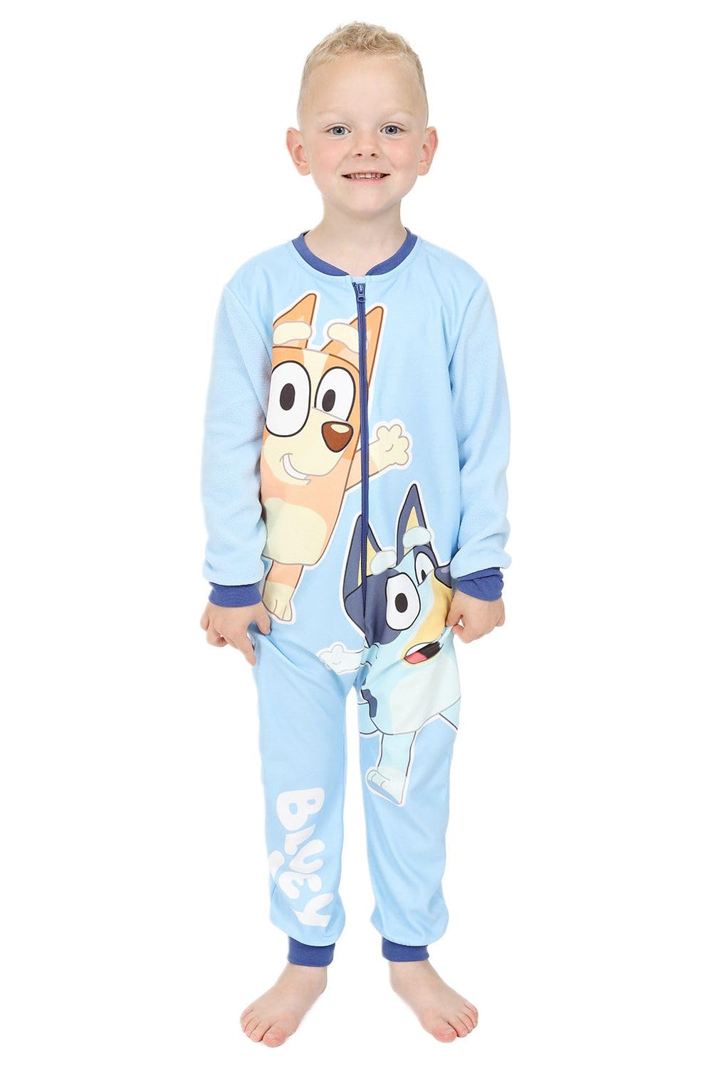 Bluey Pijama de forro polar para niños y niñas, todo en uno