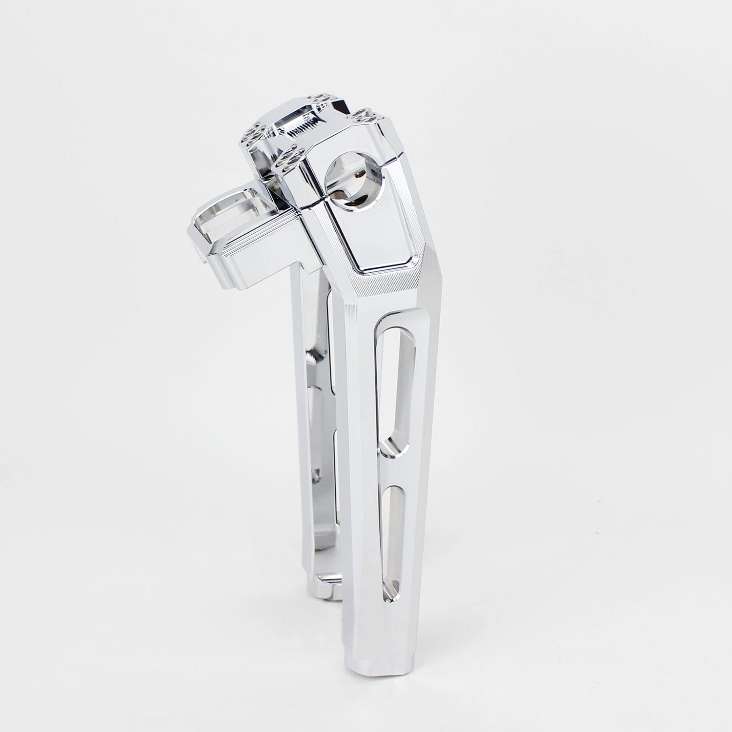 POWER JAMES Chrome 10.0" Handlebar Risers Kit Compatible wtih Harley Davidson Softail, Dyna, Road King, Street Bob, Breakout, Low Rider, Fat Bob with 1.0" Clamping Area